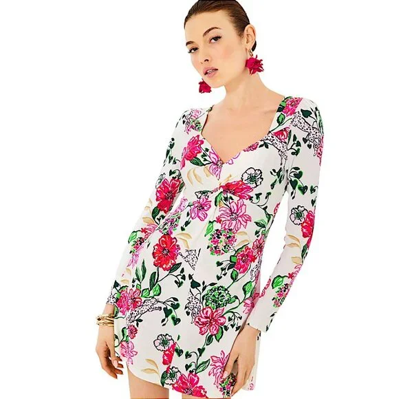 Lilly Pulitzer Anne Skirted Romper in Coconut Safari Sanctuary NWT - Size Medium - Picture 3 of 8